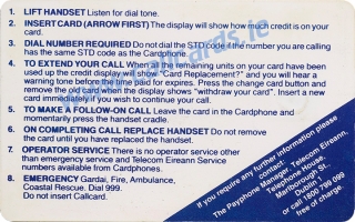 Irish Horse Racing Callcard (back)