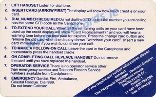 Rose of Tralee 1992 Callcard (back)