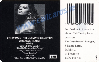 Diana Ross Callcard (back)