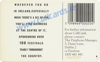 Guinness Sponsored Summer Events Callcard (back)