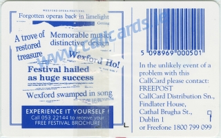 Wexford Opera Festival Callcard (back)