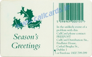 Christmas 1994 Callcard (back)
