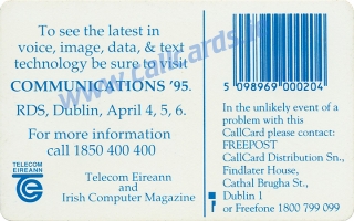 Communications 1995 Callcard (back)