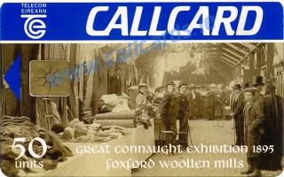 The Great Connaught Exhibition 1895 at Foxford Woollen Mills Callcard (front)