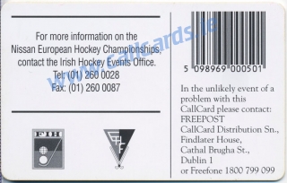 European Hockey 1995 Callcard (back)