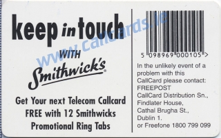 Smithwicks Callcard (back)