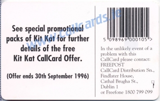 Kit Kat Callcard (back)