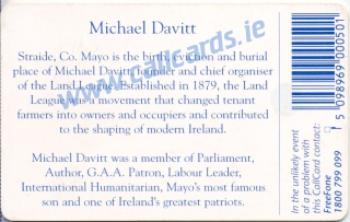 Michael Davitt Callcard (back)