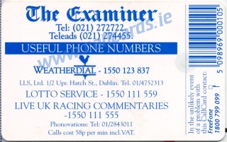 The Examiner 1997 Callcard (back)