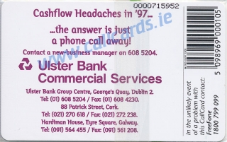 Ulster Bank Callcard (back)