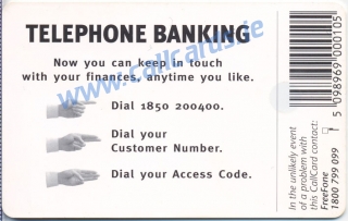 National Irish Bank Callcard (back)