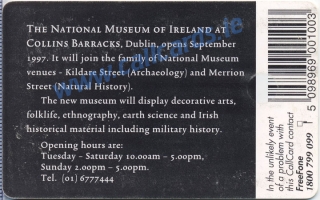 National Museum of Ireland Callcard (back)