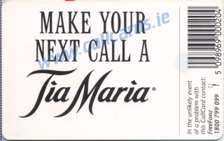 Tia Maria 1997 Callcard (back)