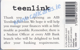 AIB Teenlink Callcard (back)