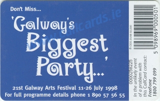 Galway Arts Festival Callcard (back)