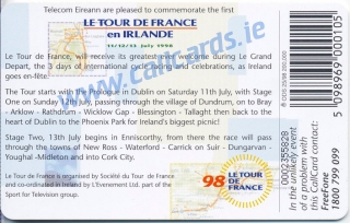 Tour De France Callcard (back)