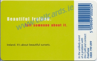 Beautiful Ireland (Tourist) Ha'Penny Bridge Callcard (back)