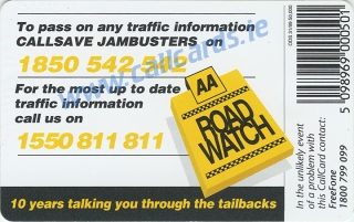 AA Roadwatch Callcard (back)