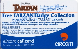 Disney's Tarzan Leaping Callcard (back)