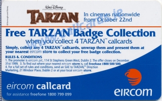 Disney's Tarzan Stretching Callcard (back)