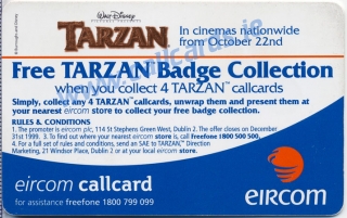 Disney's Tarzan & Jane Callcard (back)