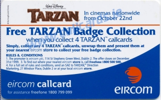 Disney's Tarzan Kantor & Turk Callcard (back)