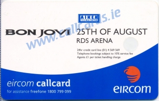 Bon Jovi Callcard (back)