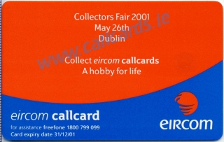 Callcard Collectors Fair 2001 Callcard (back)