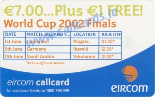 Damien Duff World Cup 2002 Callcard (back)