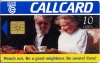 Reach Out Campaign 1996 Callcard featuring Ronnie Drew (front)